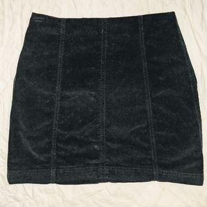 Free People Black Corduroy Mini Skirt